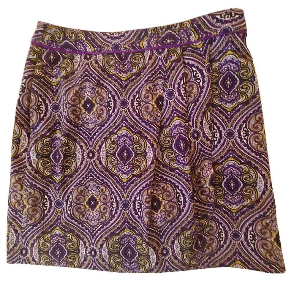 EP Pro Womens Side Zip Stretch Athletic Golf Skort Paisley Print Purple Size 4